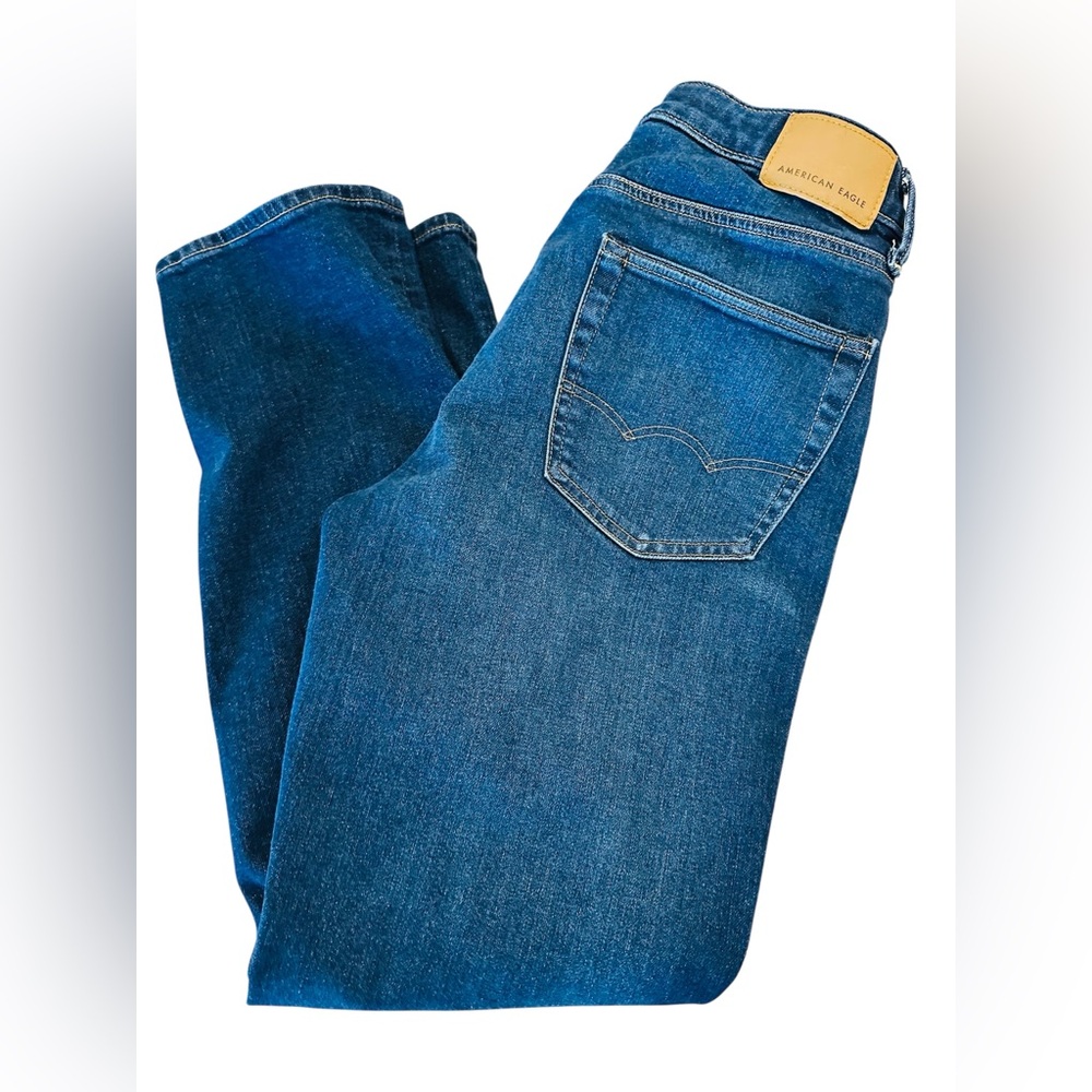 American Eagle Straight Denim Jeans Bundle - Light & Dark Wash Pair Mens 31x32 - Picture 4 of 15
